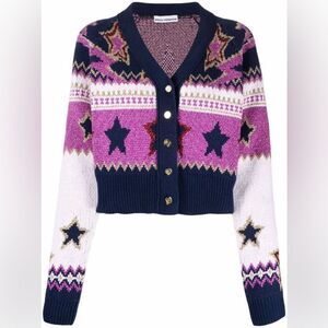 Paco Rabanne Purple and Navy Star Cardigan